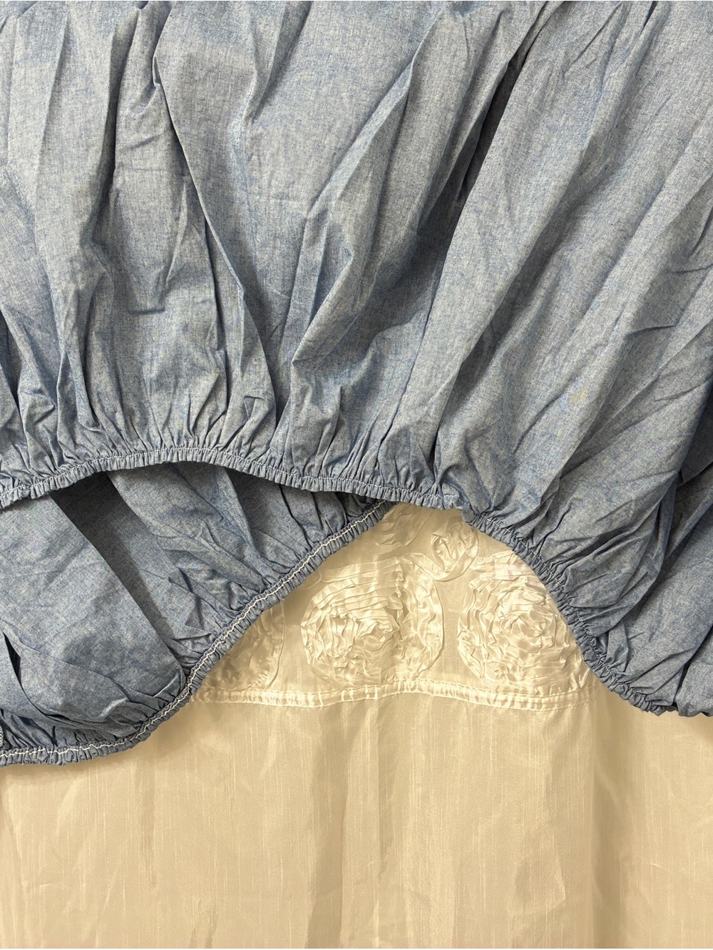 Vintage Ralph Lauren home chambray blue denim twin fitted sheet cotton
